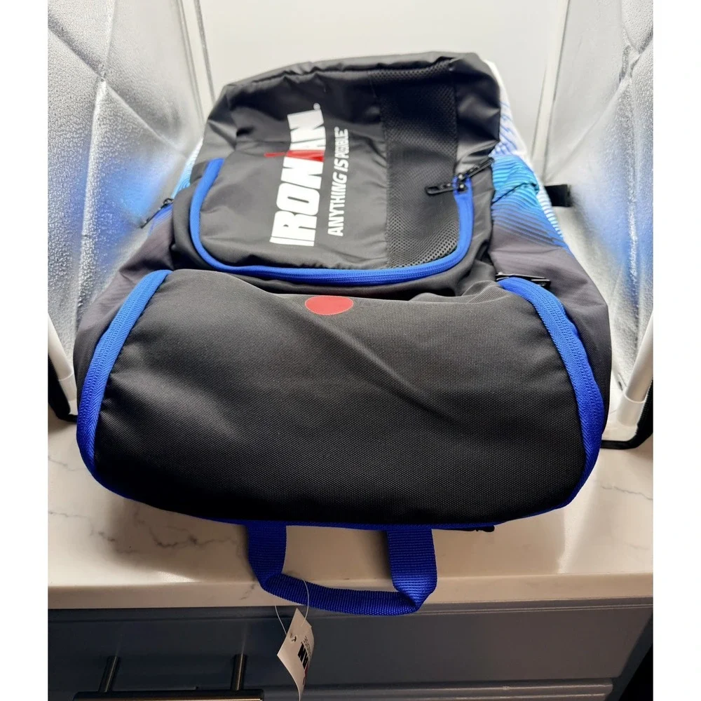 IRONMAN IM Transition Backpack Black Blue Unisex Triathlon Gear Bag 951001757509